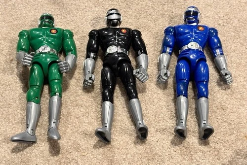 Vintage 1993 Trendmasters Masterbotix Power Bots Black Green Blue Power Rangers