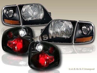 01 03 Ford F150 Svt Supercrew Black Headlights Corner Tail Lights Ebay