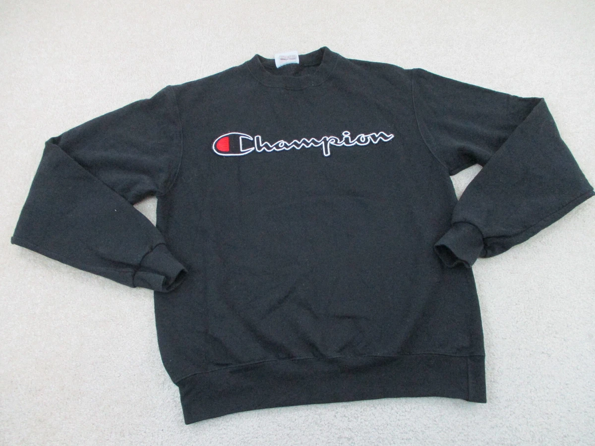 Champion Sweater Shirt Adult Small Black Outdoor Athletic Sweatshirt Mens A94