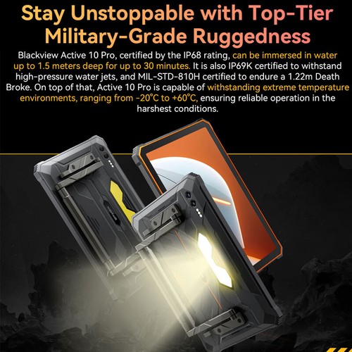 Tablet 5G Blackview Active 10 Pro Resistente Android 14 Móvil Impermeable Desbloqueado - Imagen 11 de 19