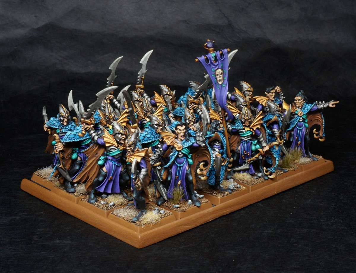 Warhammer Dark Elves ミニチュアセット Warhammer Dark Elf Battalion (** INCOMPLETE **) Plastic OOP