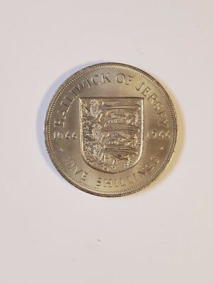 Queen Elizabeth II Bailiwick of Jersey Five Shillings 1966 Coin | eBay