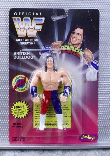 BRITISH BULLDOG WWF Bend Ems Just Toys 1995 series...