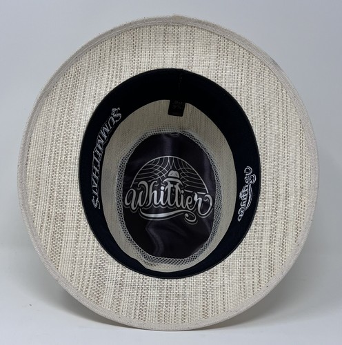 Whittier Lowrider Fedora Straw Hat Mens Tan With Brown Combo Feather - Picture 5 of 5