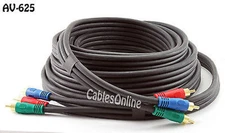 25ft Hi-Resolution Component Video 3-RCA RGB 22AWG (RG59/U Coaxial) Cable AV-625