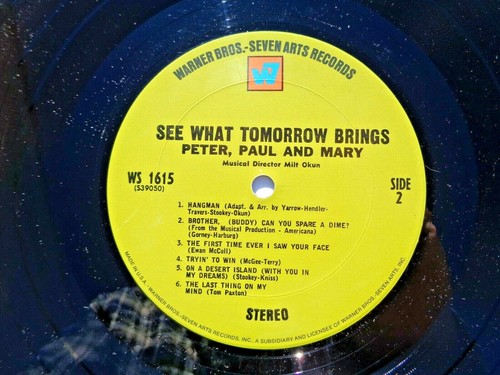 Peter Paul & Mary: See What Tomorrow Brings 1968 "W7" Reissue Pitman Pressing VG - Picture 12 of 12