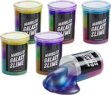 Marbled Galaxy Slime - 6 Pack - Cosmic Galaxy Gooey Unicorn Fidget Kit