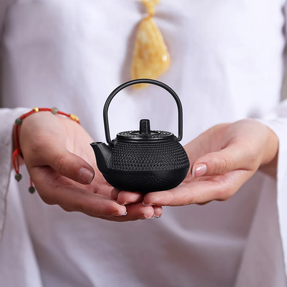 1PC Decorative Small Tea Kettle Cast Iron Teapot Tabletop Ornament Adornment - Image 3 of 4