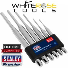 Sealey Pin Punch Set Parallel 2-8mm Diameter 115-180mm Long 6 Piece