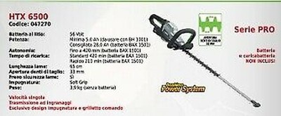 Heckenschere bei Batteriebetrieb EGO Htx 6500 Ohne Batterie und