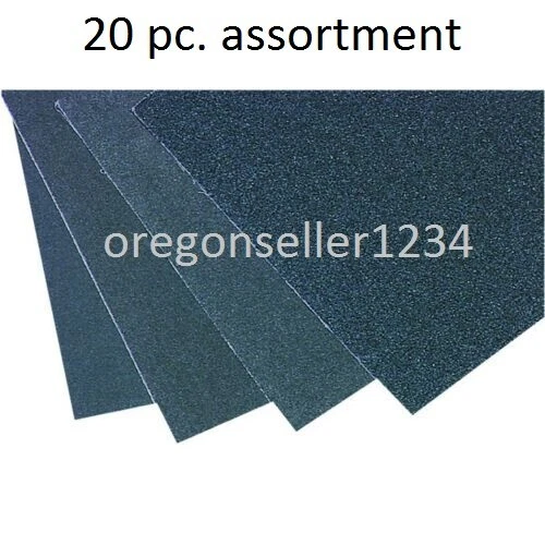 9 In. X 11 In. Emery Cloth Sanding Sheets Assortment 20 Pc USA