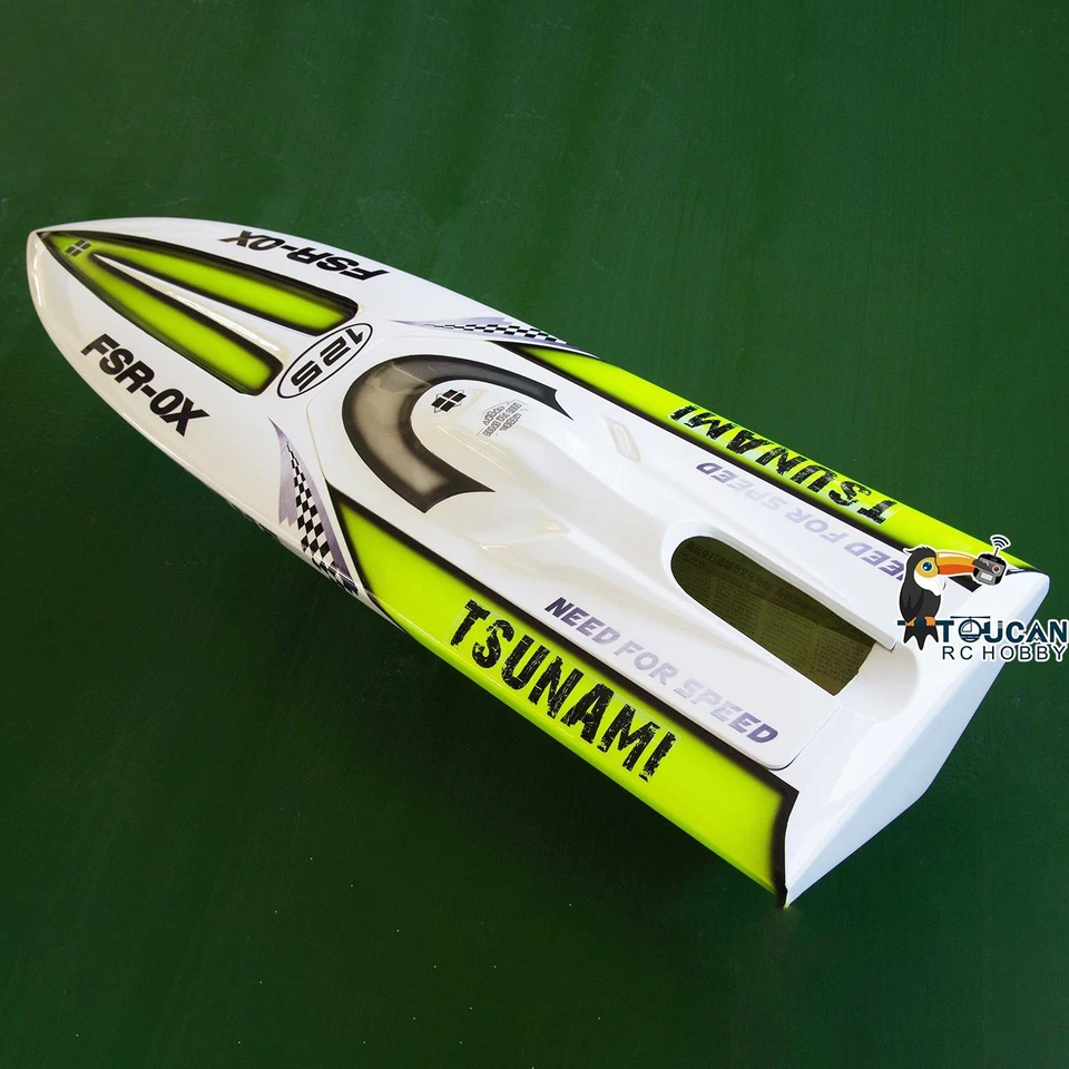 Casco de barco de fibra de vidrio RC para DT125 Tsunami gasolina velocidad carreras modelo de barco hágalo usted mismo Foto 2 de 4