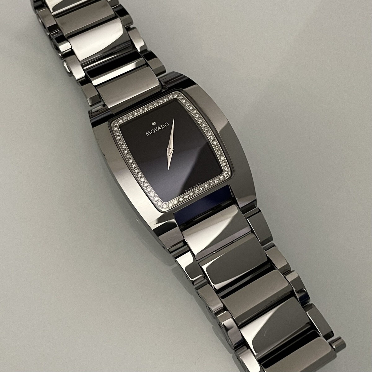 Movado FIERO DIAMOND Dial $4995 Tungsten 605770 Men's Watch