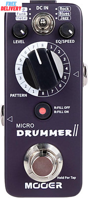 Micro Drummer II Drum Machine Guitar Pedal Effect with FILL Function, 48 Drum Gr