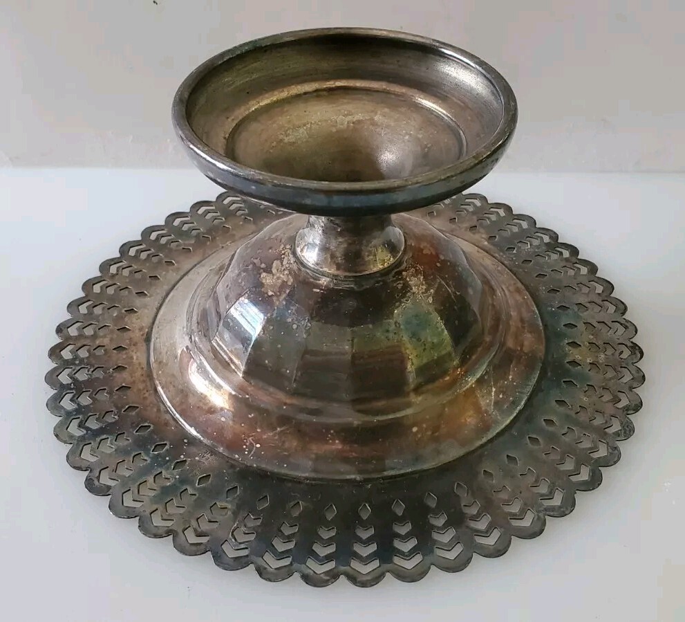 Vintage Rideau Plate Silverplate EPC Pierced Edge Compote Butter Server