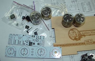 Nixie tube clock kit 2.3 with IN-4 Tubes in wood box