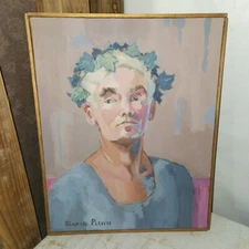 Gloria Plevin American B. 1934 Tomas Portrait Painting Personal Not For Sale