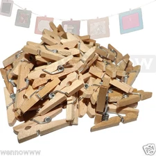 40 pc MINI 1" inch small CLOTHESPIN Natural Wood Miniature Clip Arts Crafts 