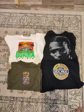 1990s Y2K Wholesale Bundle Lot of 4 T-Shirts Guama Yugioh Sex Wax Pop Smoke