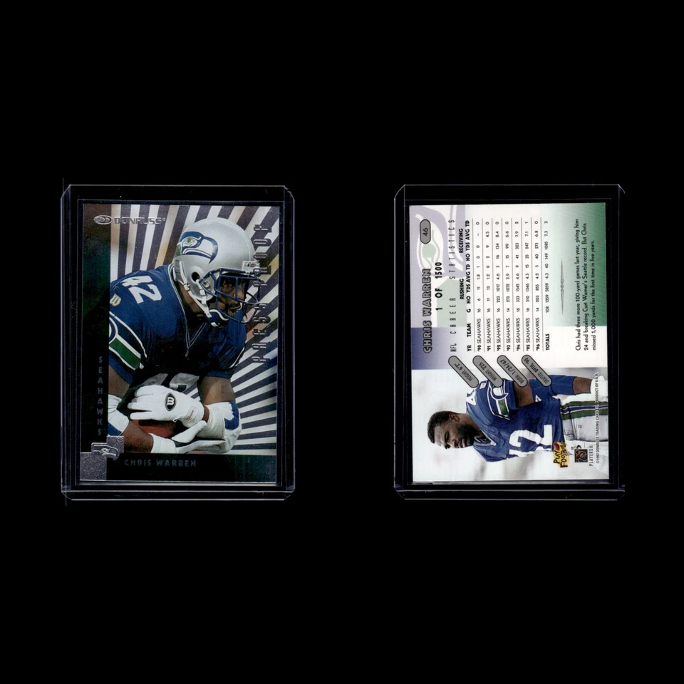 Chris Warren #46 1997 Donruss Seattle Seahawks Football Card NFL NM - Image 3 of 3