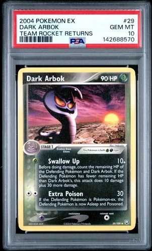 2004 POKEMON EX TEAM ROCKET RETURNS #29 DARK ARBOK PSA 10