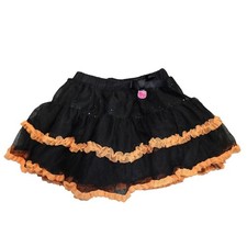 Sanrio Hello Kitty Halloween Tutu Skirt Toddler Girls 3T Black Orange Glitter