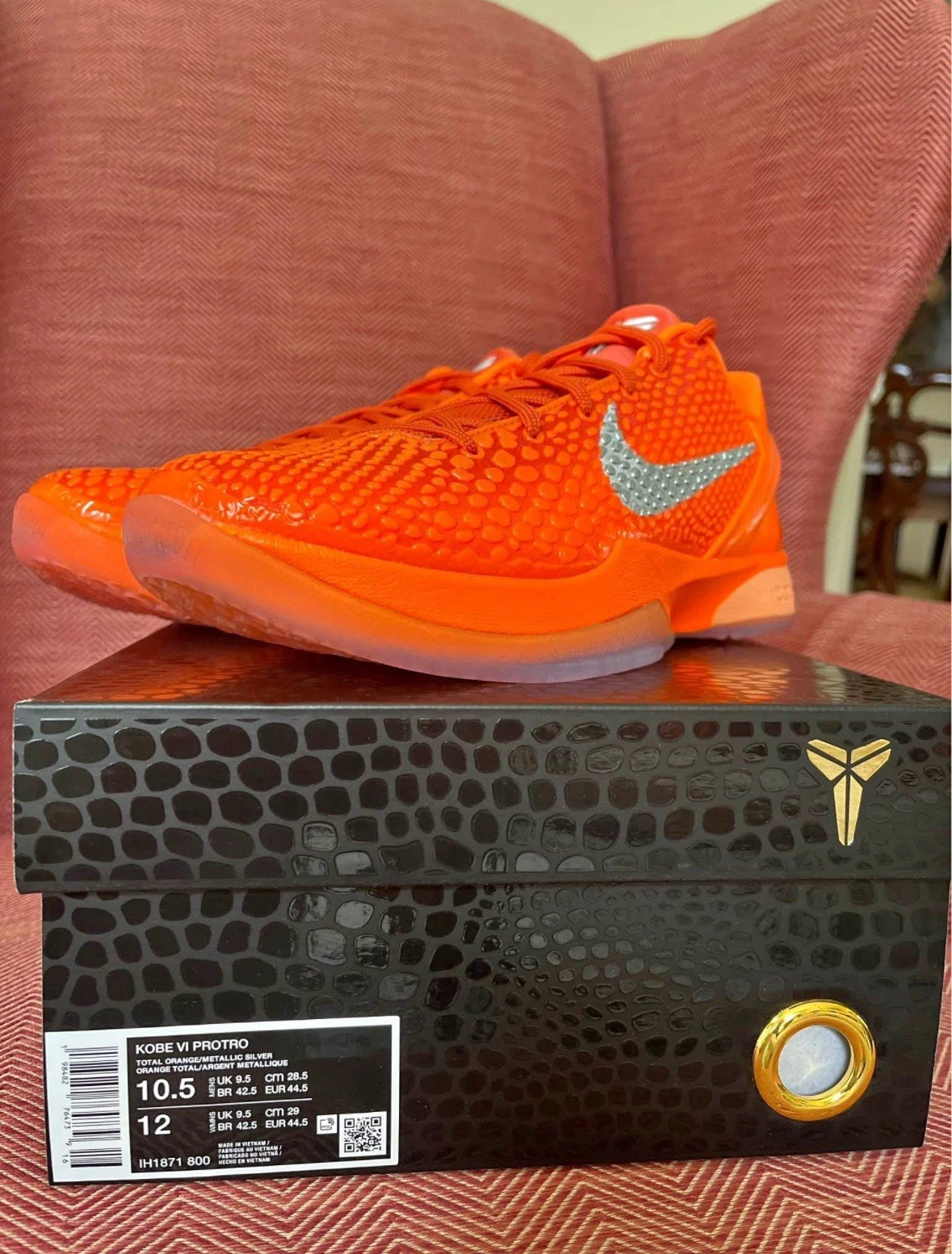 Nike Zoom Kobe 6 Protro Total Orange Uomo Taglia 10.5