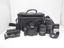 Canon EOS Rebel XSi 450D DSLR Bundle 18-55 IS 75-300mm Grip Required Bag