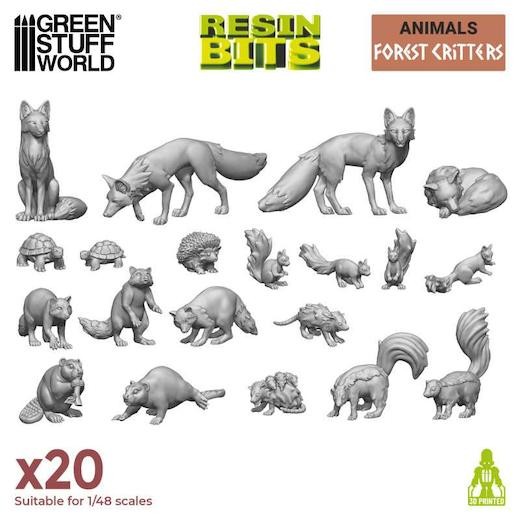 Green Stuff World 3D Printed Resin Bits - Forest Animals 1:48