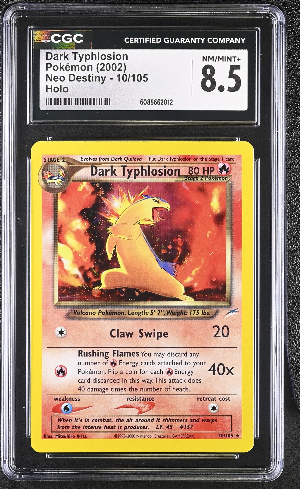 CGC 8.5 Dark Typhlosion 2002 Neo Destiny 10/105 Holo Pokemon Card