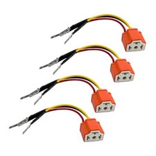 H4 9003 HB2 Wiring Harness Socket, Ceramic Wiring Harness Headlight 4 PCS
