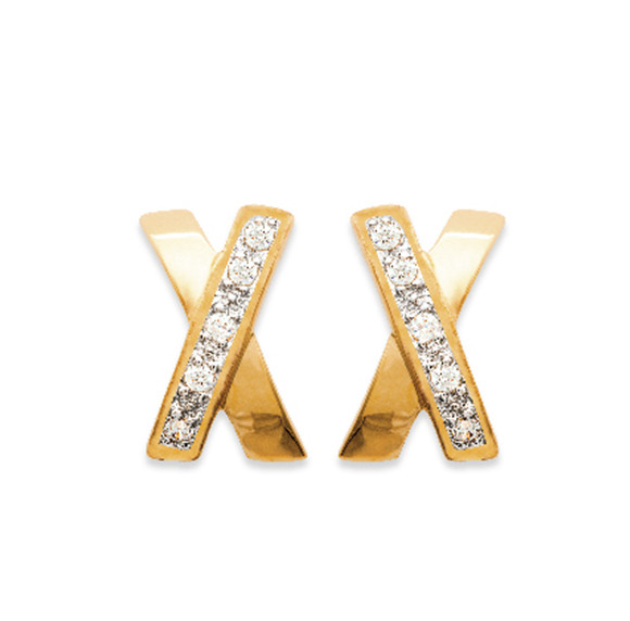 Boucle d'oreilles oxyde de zirconium plaqué or 18 carats 3 microns pour bijoux femme chic