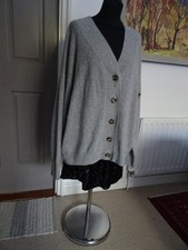 H&M 100% Pure Cashmere Huge Oversized Grey Cardigan Size XS