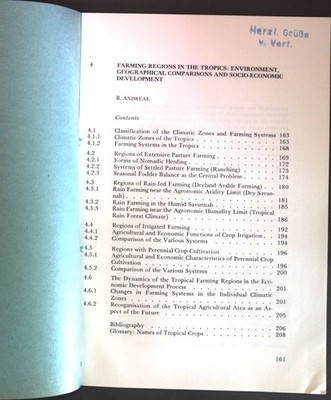 Farming regions in the Tropics: environment, geogrphical comparisons and socio-e