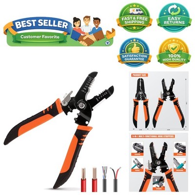 Heavy-Duty 5-in-1 Wire Strippers: Precision Cutting, Clamping & Sharpening