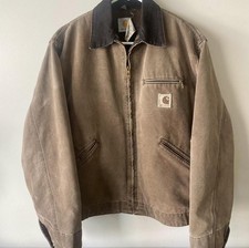 VINTAGE Carhartt Detroit, M Brown Detroit Blanket Lined J43 CHT USA 90s Mocha