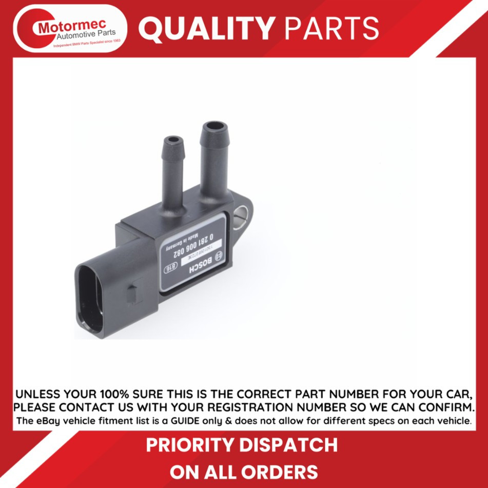 BOSCH Exhaust Pressure Sensor for SEAT Exeo 2.0 TDI Ibiza Mk4 1.6 TDI, 2.0 TDI - Image 51