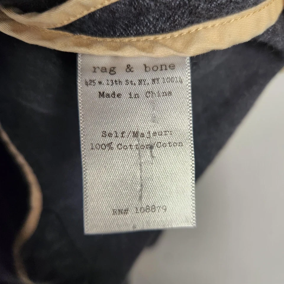 Rag & Bone Blazer Mens 44 Gray Cotton Two Button Tailored Sport Coat Jacket - Image 4 of 4