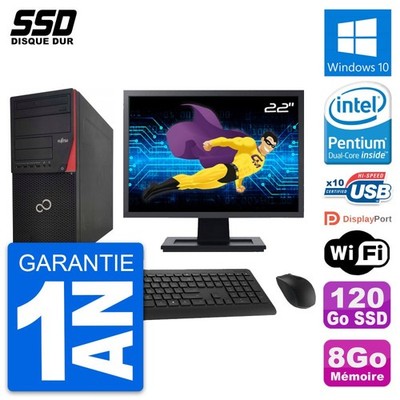 PC tour Fujitsu P920 Bildschirm 22 '' Intel G3220 RAM 8Go SSD 120Go Windows 10