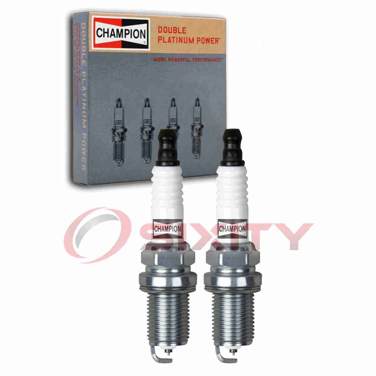 2 pc Champion Double Platinum 7546 Spark Plugs for V99-75-0036 RC10PYPB4 za