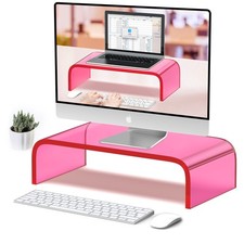 Acrylic Monitor Stand Riser Acrylic Laptop Stand for Desk Clear Computer Moni...