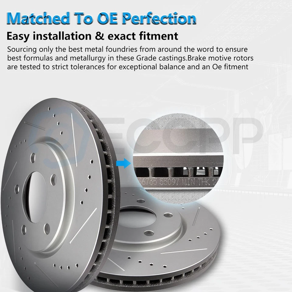 Ceramic Brake Pads And Rotors Front + Rear For CHEVROLET CADILLAC ESCALADE GMC - Изображение 3 из 4