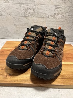 Salomon Evasion Mens Sz 9 Climashield Brown Suede Hiking Shoes Contagrip - MINT