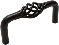 25 Pack 9992-030FB Flat Black Birdcage Cabinet Hardware Handle Pull - 3" Inch (7