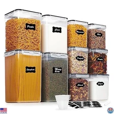 Vtopmart 10 PCS Flour and Sugar Storage Container, Large Airtight Food Canisters