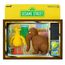 Sesame Street Big Bird and Mr. Snuffleupagus Super7 Reaction Action Figures