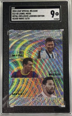 Lionel Messi 💥 2024 Leaf Exclusive Legends Edition  #ELE-55 Silver Wave 13/25