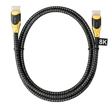 PREMIUM 8K HDMI CABLE 2.1 HIGH SPEED GOLD PLATED BRAIDED LEAD 4320P 3D