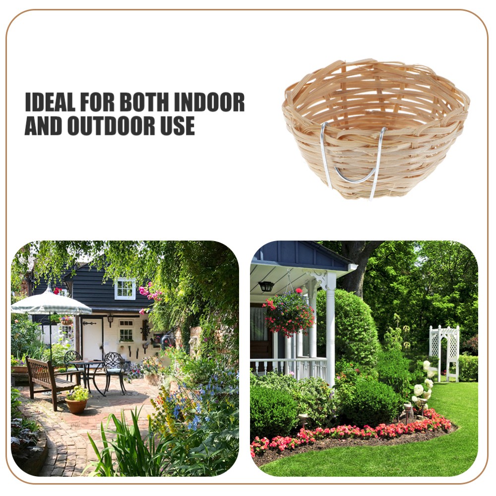 10 Pcs Breeding Cave with Hook Simulated Rattan Woven Bird's Nest Straw Nests