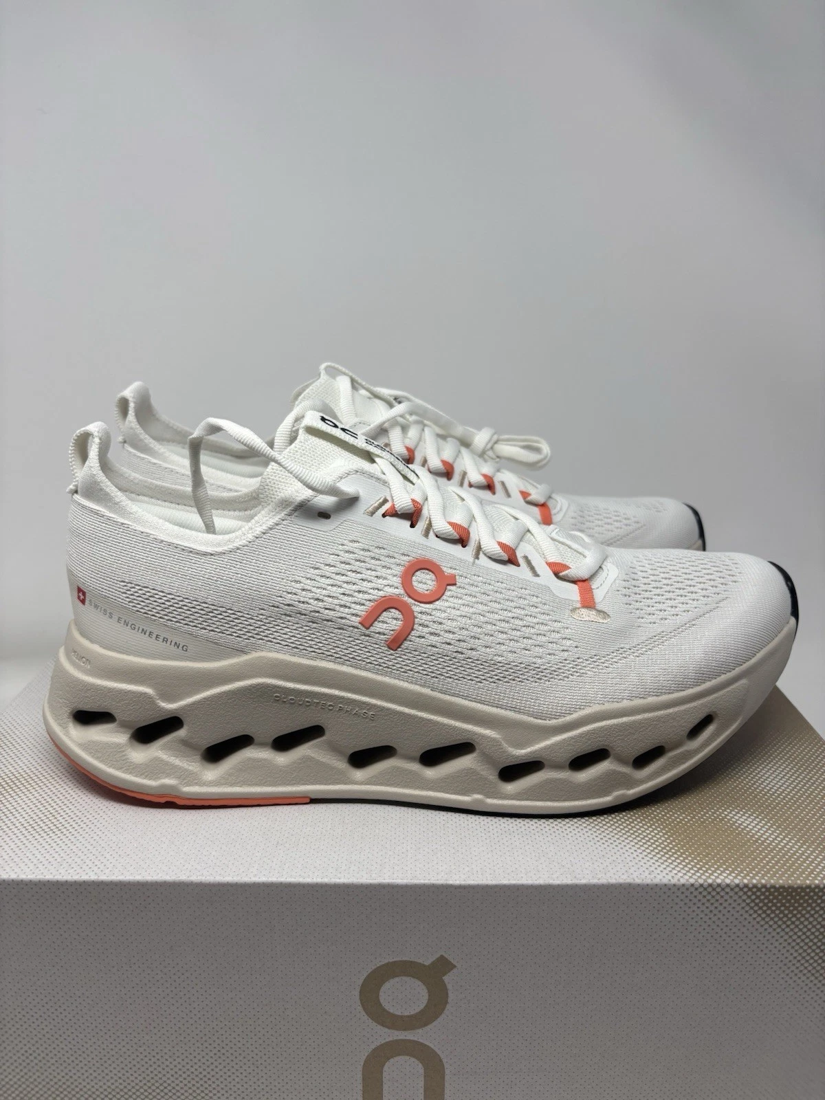 On Cloudsurfer Max Ivory Salmon White 3MF30433297 Running Sneaker Men's Size